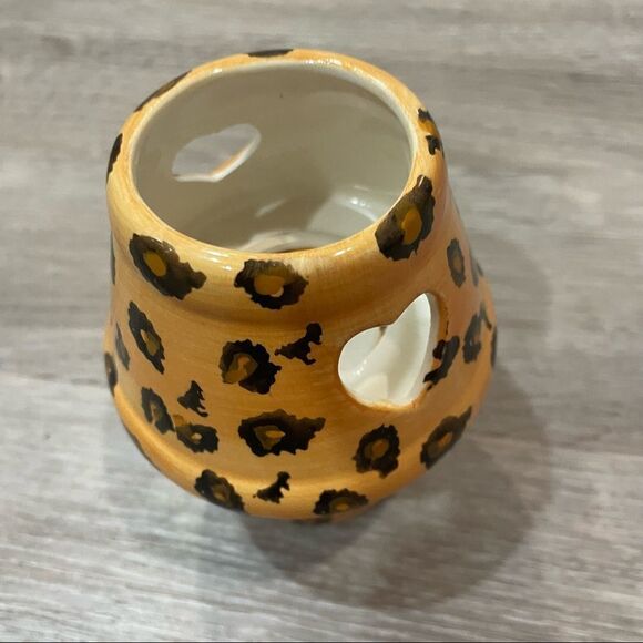 Ceramic Tealight Holder Candle Burner & Essential Oil Diffuser Cheetah print - Picture 6 of 6